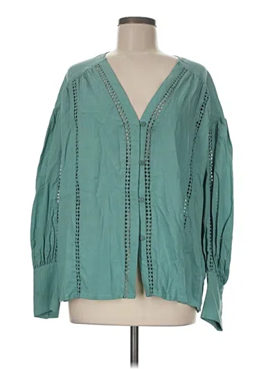 Pre-owned Urban Revivo 3/4 Sleeve Blouse In Teal