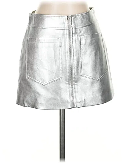 Pre-owned Urban Revivo Faux Leather Skirt In Silver