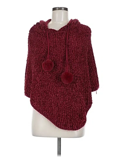 Pre-owned Urban Revivo Poncho In Burgundy