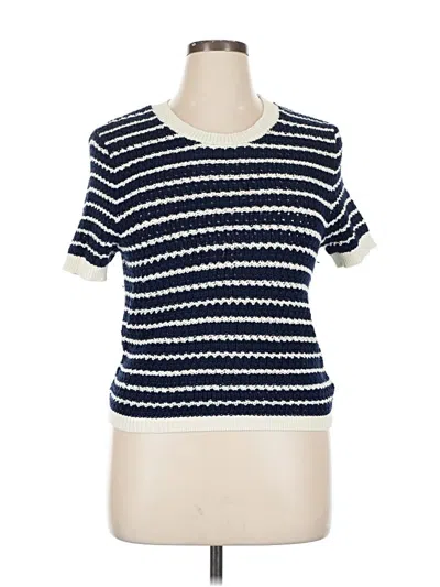 Pre-owned Urban Revivo Short Sleeve Top Blue Crew Neck Tops
