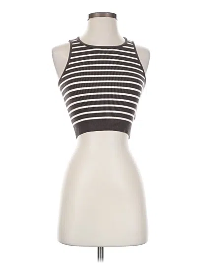 Pre-owned Urban Revivo Tank Top Brown Halter Neckline Tops