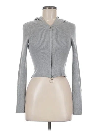 Pre-owned Urban Revivo Zip Up Hoodie In Gray