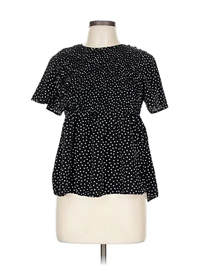Pre-owned Urban Romantics Short Sleeve Blouse In Black