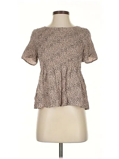 Pre-owned Urban Romantics Short Sleeve Blouse In Brown