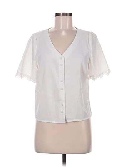 Pre-owned Urban Romantics Short Sleeve Blouse In White