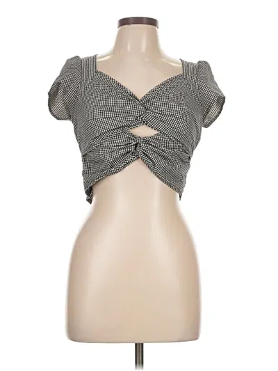 Pre-owned Urban Romantics Short Sleeve Top Gray Sweetheart Neckline Tops