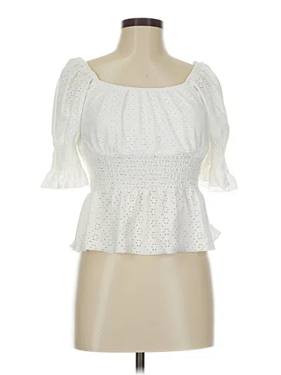 Pre-owned Urban Romantics Short Sleeve Top White Sweetheart Neckline Tops
