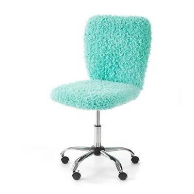 Urban Shop Faux Fur Task Office Chair In Blue