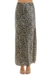Urban Social Bias Cut Maxi Skirt In Blk/taupe Floral