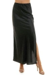 Urban Social Bias Cut Maxi Skirt In Blk/white Dot