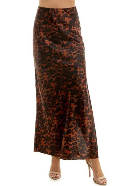 Urban Social Bias Cut Maxi Skirt In Leopard
