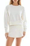 Urban Social Cloud Luxe Corset Sweatshirt In Ivory