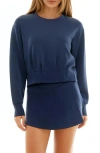 Urban Social Cloud Luxe Corset Sweatshirt In Navy