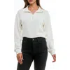Urban Social Cloud Luxe Half Zip Sweatshirt In Ivory