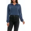 Urban Social Cloud Luxe Half Zip Sweatshirt In Navy