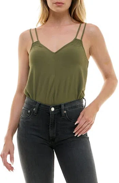 Urban Social Double Strap Crop Camisole In Olive