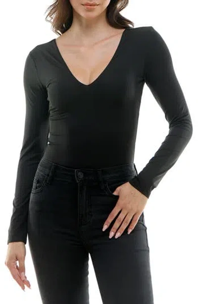 Urban Social Double V Bodysuit In Black
