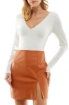 Urban Social Double V Bodysuit In White