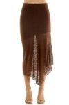 Urban Social Lace Seamed Bias Cut Midi Skirt