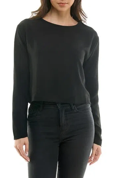 Urban Social Long Sleeve Boxy Top In Black