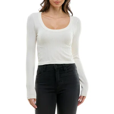 Urban Social Long Sleeve Textured Seamless Top In Ivory