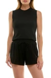 Urban Social Rib Tank Top In Black