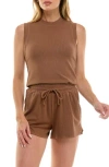 Urban Social Rib Tank Top In Brown