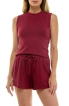 Urban Social Rib Tank Top In Burgundy