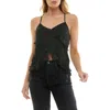 Urban Social Ruffle Woven Camisole In Black
