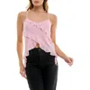 Urban Social Ruffle Woven Camisole In Light Pink