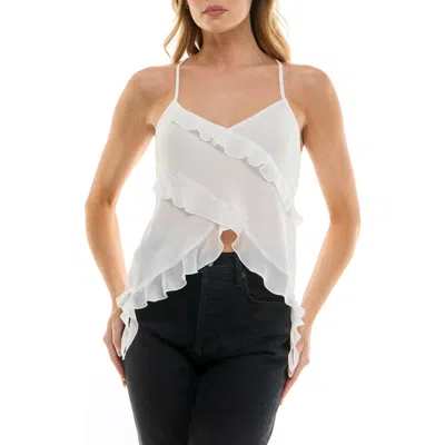 Urban Social Ruffle Woven Camisole In White