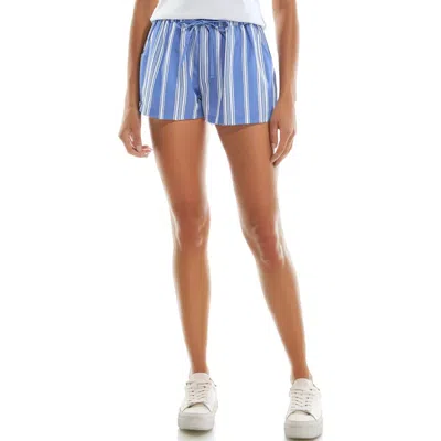Urban Social Stripe Cotton Shorts In Blue/white