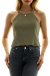 Urban Social Wide Rib Tank In Olive