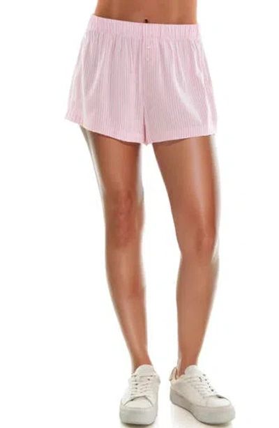 Urban Social Woven Pull-on Shorts In Pink/white