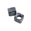 Urban Society Studio Grey Kai Marble Napkin Ring Set - Dark Gray Marble In Gray