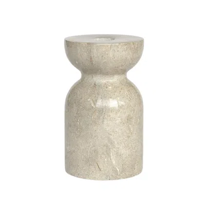 Urban Society Studio Luca Marble Candle Holder - Rustic Green Marble In Neutral