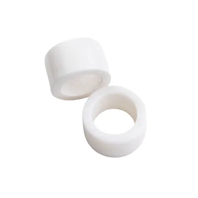Urban Society Studio Mia Marble Napkin Ring Set - White Marble