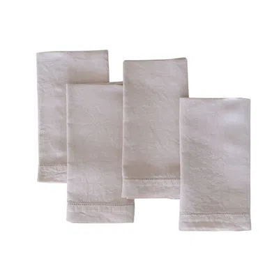 Urban Society Studio Neutrals Cloud Linen Napkin Set Of Four