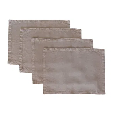 Urban Society Studio Neutrals Dune Linen Placemat Set Of Four In Brown