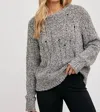 Urban Threads Distressed Knit Pullover Sweater In Grey In Gray