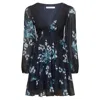 Urban Touch Women's Blue Floral Print Long Sleeve Smock Dress Navy In Blue
