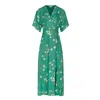 Urban Touch Women's Green Floral Print Wrap Maxi Dress In Green