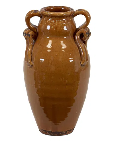 Urban Trends 14in Ceramic Tuscan Vase In Brown