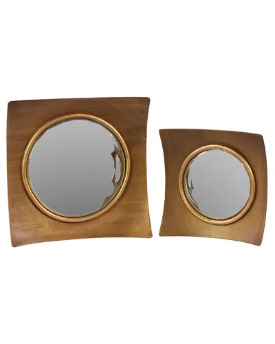 Urban Trends 2pc Metal Mirror Set In Brown