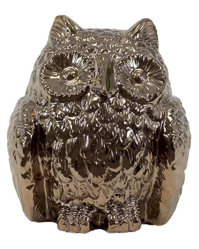Urban Trends 8in Ceramic Owl In Gold