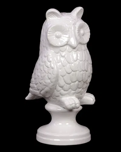 Urban Trends Ceramic Owl On Stand In White