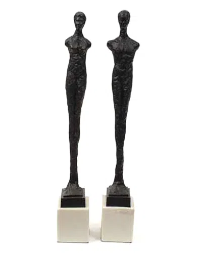 Urban Trends Set Of 2 20.5in Statues In Black