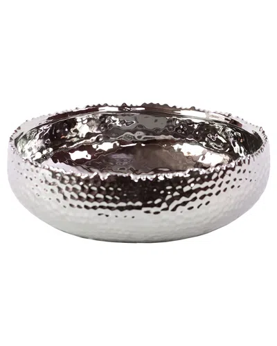 Urban Trends Silver Ceramic Pot In Metallic