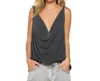 Urban X Drapey Tank Top In Charcoal