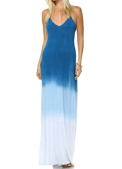 Urban X Oh So Soft Halter Dress In Blue Ombre Dip Dye
